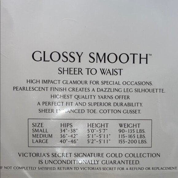 Victoria's Secret Signature Gold Collection Glossy Smooth Black Size Medium - Picture 3 of 10